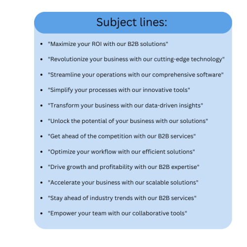 B2B email subject lines